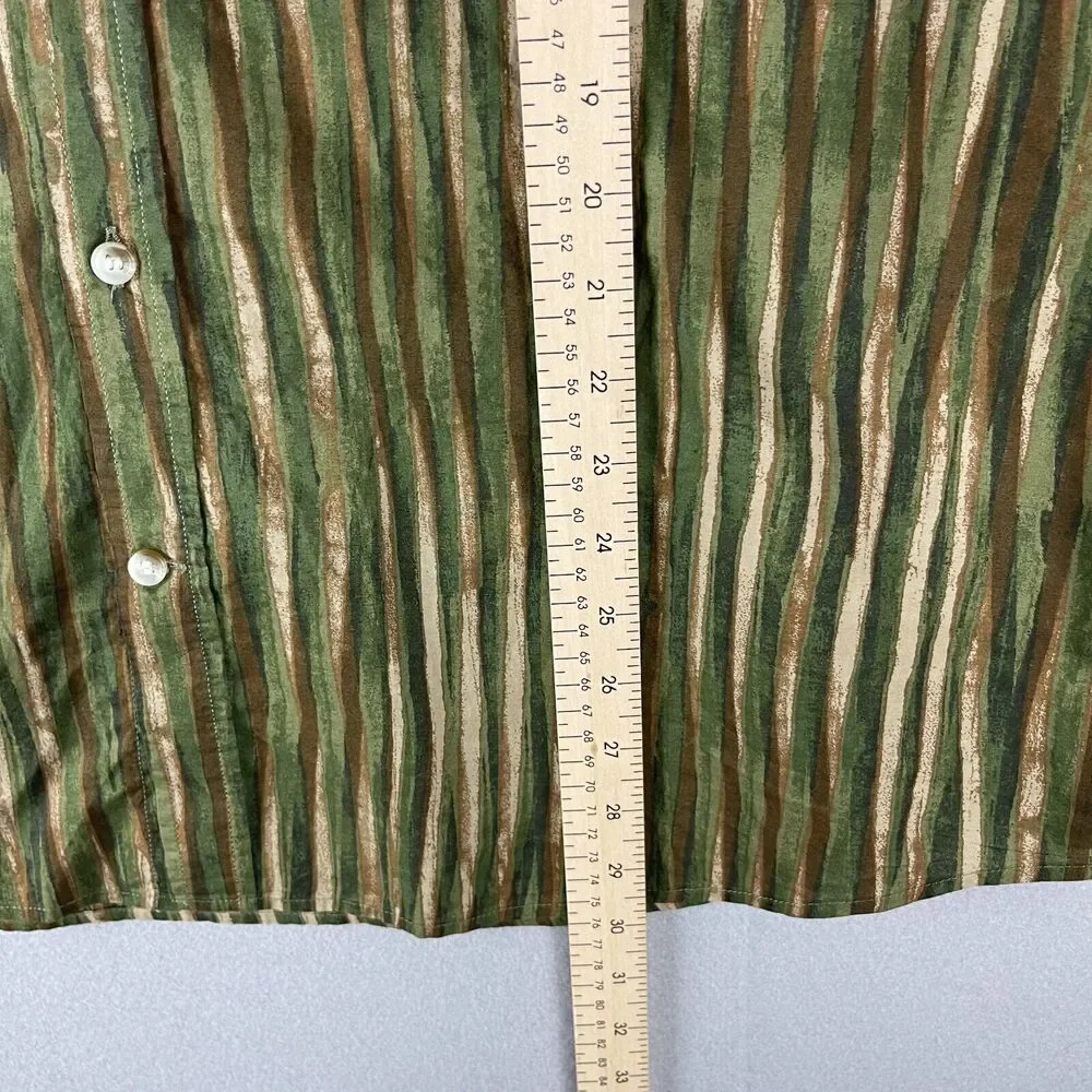 Banana Republic Shirt Mens XL Slim Fit Organic‎ Cotton Button Up Striped Eco NWT